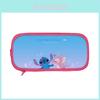 Stitch And Angel Cartoon Print Student Double Layer Stationery Storage Bag For Students And School Supplies