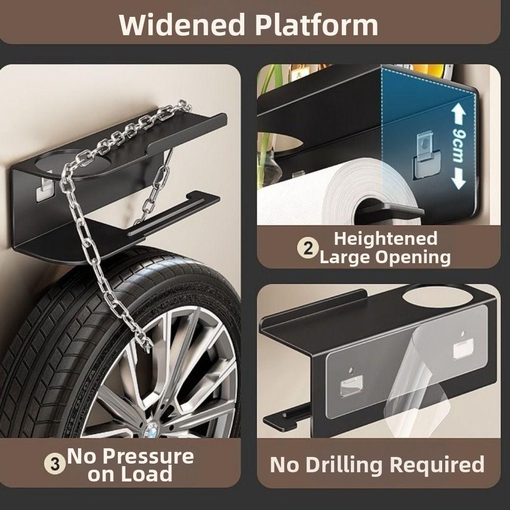 Punch-Free Installation Wall Mount Tissue Roll Rack Bathroom Storage Shelf Home Organization