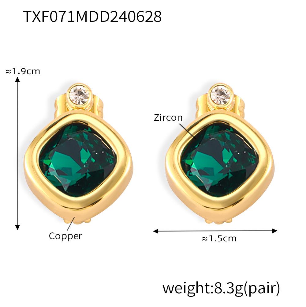 Chic Style Jewelry Set with Interchangeable Zircon - Unique Copper Design