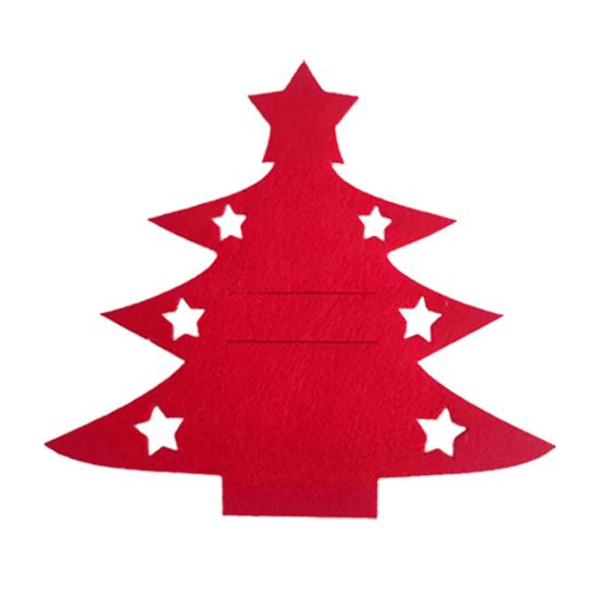 12Pcs Christmas Cutlery Set Christmas Tree Design Felt Washable Reusable Felt Knife Fork Cutlery Bag Holiday Table Decoration