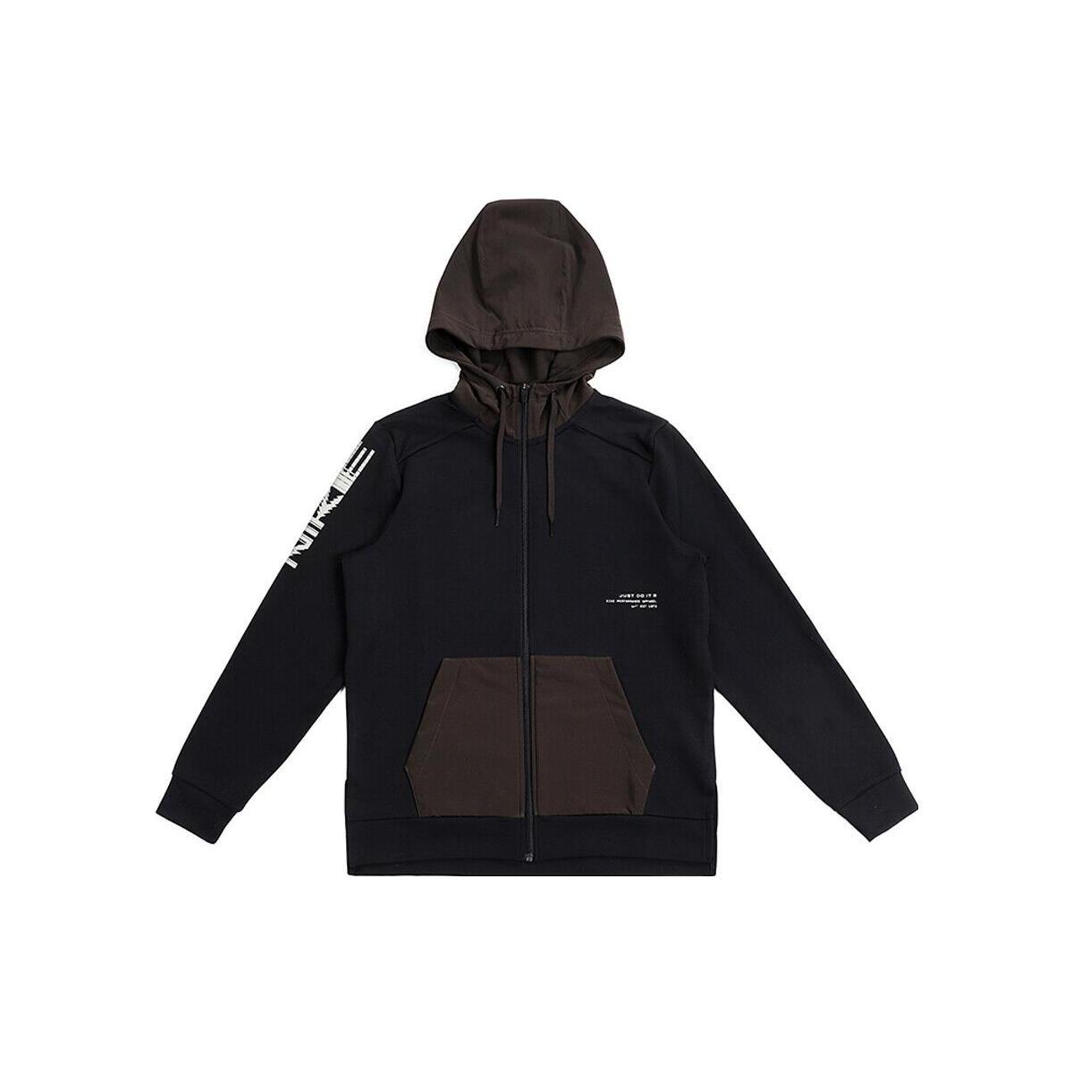 Nike Solid Color Alphabet Zipper Hooded Jacket Men s Black DD1965-010 L