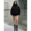 Womens Winter Hooded Puffer Coat Water-Responsive Leopard Print Loose Fit Thick Warm Cotton Jacket