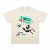 Dynamic Jumping American Football Athlete Graphic Print Lightweight Breathable Short Sleeve Tee Casual Sports Street Fashion Top