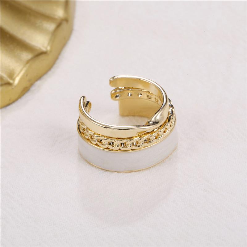 Korean Style Three-Piece Gold Open Ring Set for Women – Luxurious, Light, and Elegant