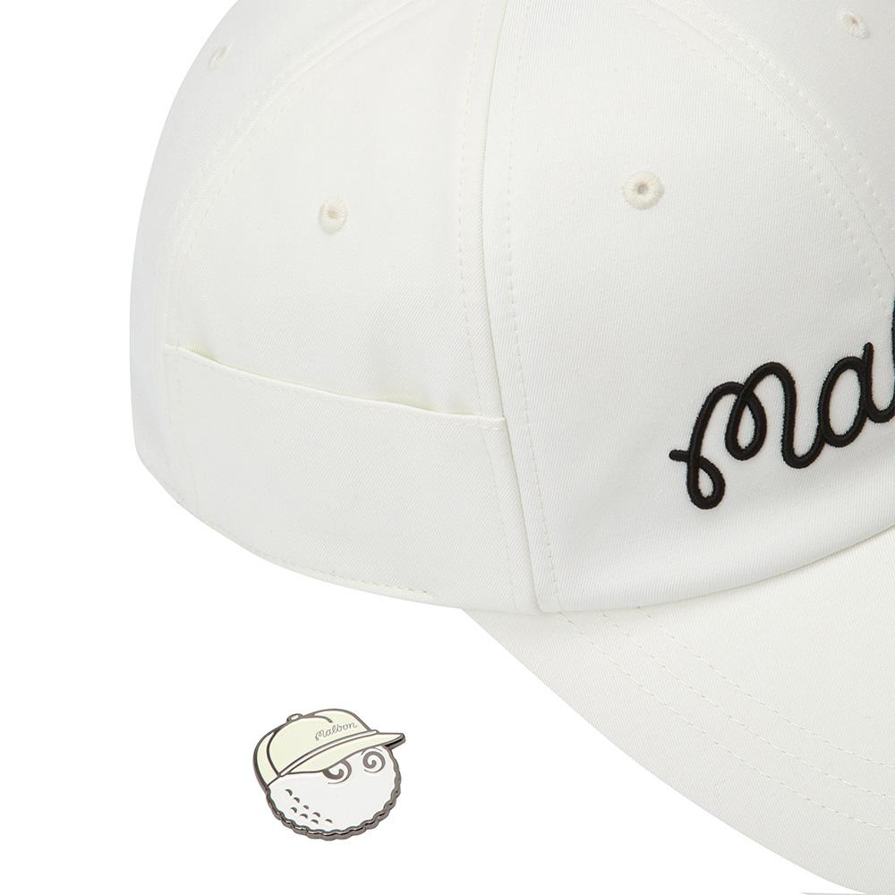 MALBON GOLF New Side Panel Ball Marker Ball Cap Ivory