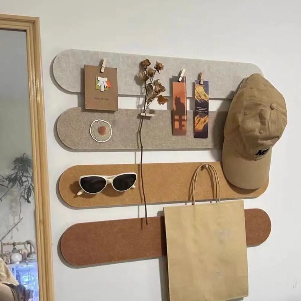 3-Piece Felt Photo Wall Panels - Self-Adhesive Wooden Jewelry Organizer, DIY Art Decor for Living Room & Bedroom Storage