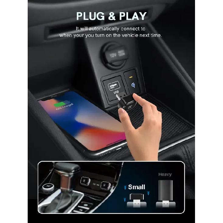 Wireless CarPlay Adapter 2026 Upgrade Wired CarPlay To Wireless, Mini USB Design for Cars with Built-in Wired Apple CarPlay Seam