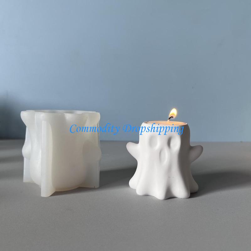 Y5JC Cartoon Candlestick Silicone Molds Ornament Plasters Molds Halloween Holder Molds for Table Decoration China Mainland