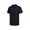 Li Ning Logo Sweat-Absorbing Breathable Pullover Polo Shirt Men Polo Shirts Deep-Dark-Blue APLU071-1