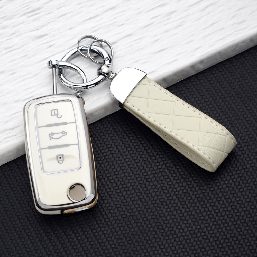 Tpu Car Key Case For Volkswagen Vw Polo Golf Passat Tiguan Beetle Caddy 2/3 Buttons Key Cover For Skoda Octavia Seat Leon Altea