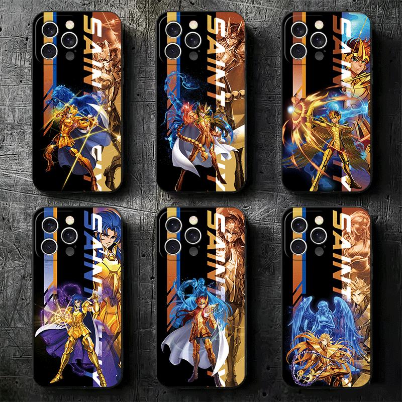 Anime S-Saint S-Seiya Soft Phone Case for iPhone 16 16E 17 Air 15 Pro Max 14 Plus 13 Mini 11 12 7 Black Cover Back Shell