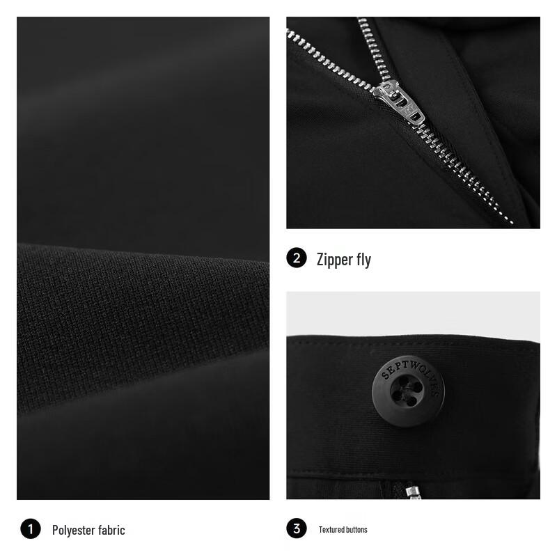 SEPTWOLVES Men's Wrinkle-Free Solid Casual Long Pants