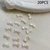 Accessory 20 Pcs/bag Pearl White Retro French Simple Bowknot Nail Art Accessories Elegant Gentle 3d Resin Diy