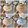 Sun Hat Children Straw Sun Hat Shading Hat Children's Visor Hat Cartoon Sunshade Hat  Beach