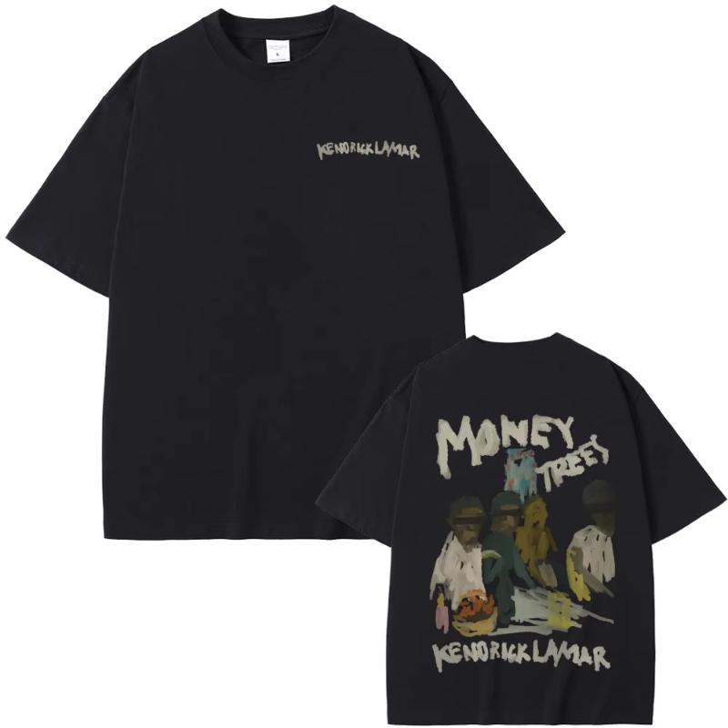 New Hot Sale Rapper Kendrick Lamar Good Kid Money Trees Tshirts Unisex Hip Hop Vintage Oversized Tshirt Unisex Pure Cotton T Shirts