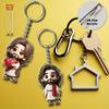 8 Parça 2D düz akrilik İsa temalı çizgi film karakter anahtarlık, 2D düz sırt çantası anahtarlık kolye.