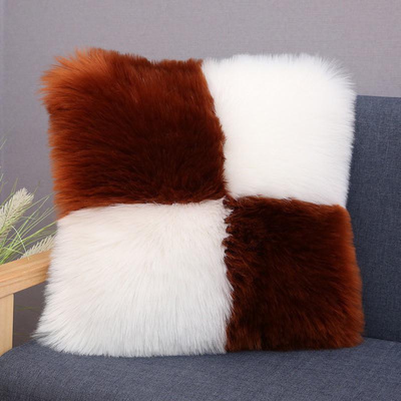 Nordic Minimalist Faux Wool Plush Throw Pillow Cover