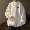 Men's Autumn Deer Plush Round Neck Sweater - Casual, Loose Fit, Trendy, Slightly Mature Style Knitwear