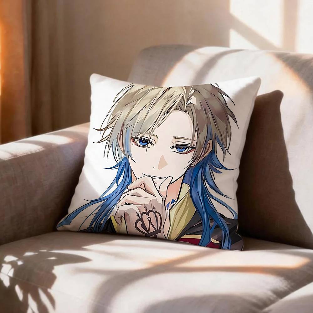 Blue Lock Anime MMichael KKaiser Pillow Case Pattern Printed Pillowcase For Living Room Sofa Cushion Cover