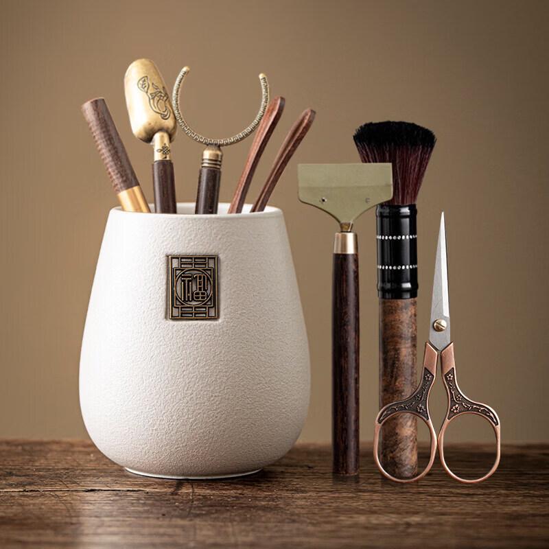 Ebony Wood Six Gentlemen Tea Ceremony Tool Set