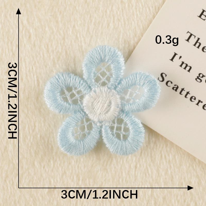 Pegatinas y parches bordados de flores de dibujos animados para manualidades, joyas, broches, accesorios para el cabello y ropa.