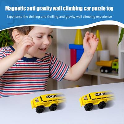 Wall ClimbingCar, Car Inertia Pull-Back Anti-GravityRail Car Magnetic Wall Car Fun Toys Nertial Climbing Toy Stress Relief Kid