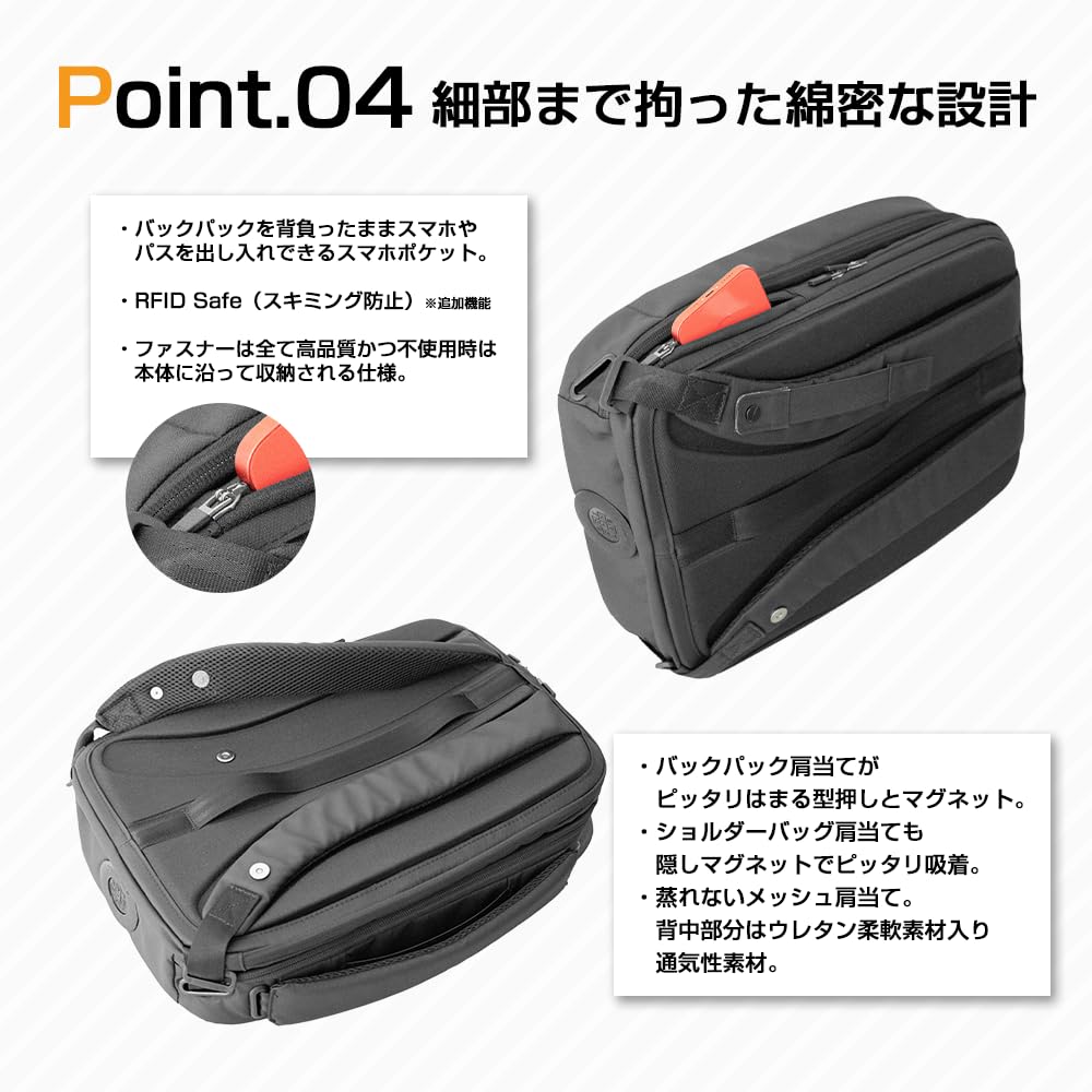 Schuberth belt automatic storage 5WAY bag Good Design Award winner bag Developed by the inventor of flick For men and women SchuBELT [EDISON LAB]