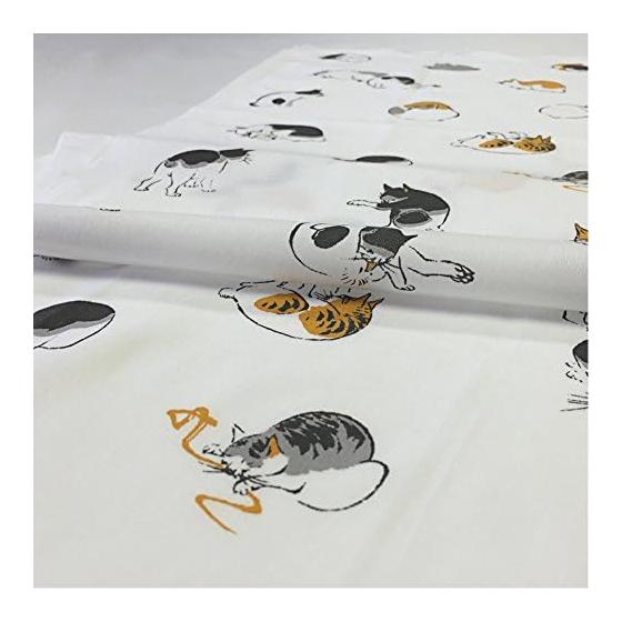 Gansodo Tenugui Towel - Hiroshige Cat White T-7
