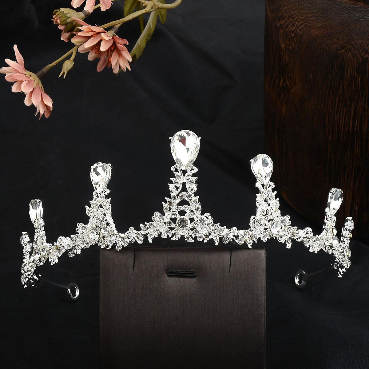 

Свадебная корона со стразами, корейская тиара ручной работы из бисера, свадебные аксессуары для волос из жемчуга