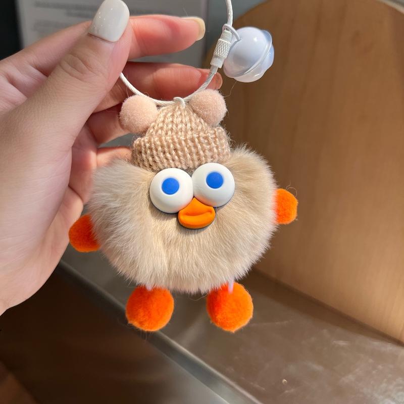 

Милый кролик рекс перо утка брелок для ключей от машины кулон плюшевая кукла кукла маленький угольный шарик кулон для сумки для книг