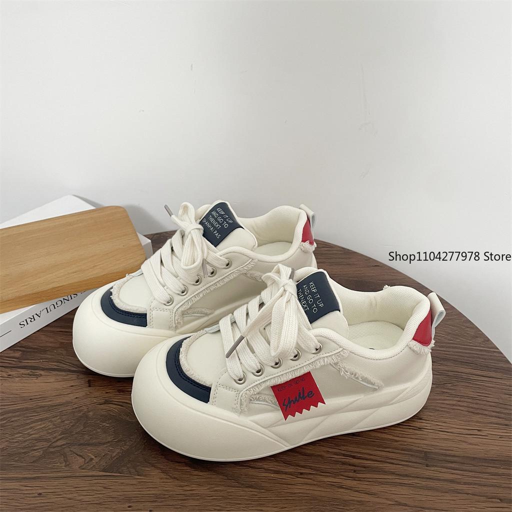Fashion Women Flat New Wave Platform Sneakers Female Autumn New Round Toe Mixed Colors Women Casual Shoes Comfortable Breathable Loafers
