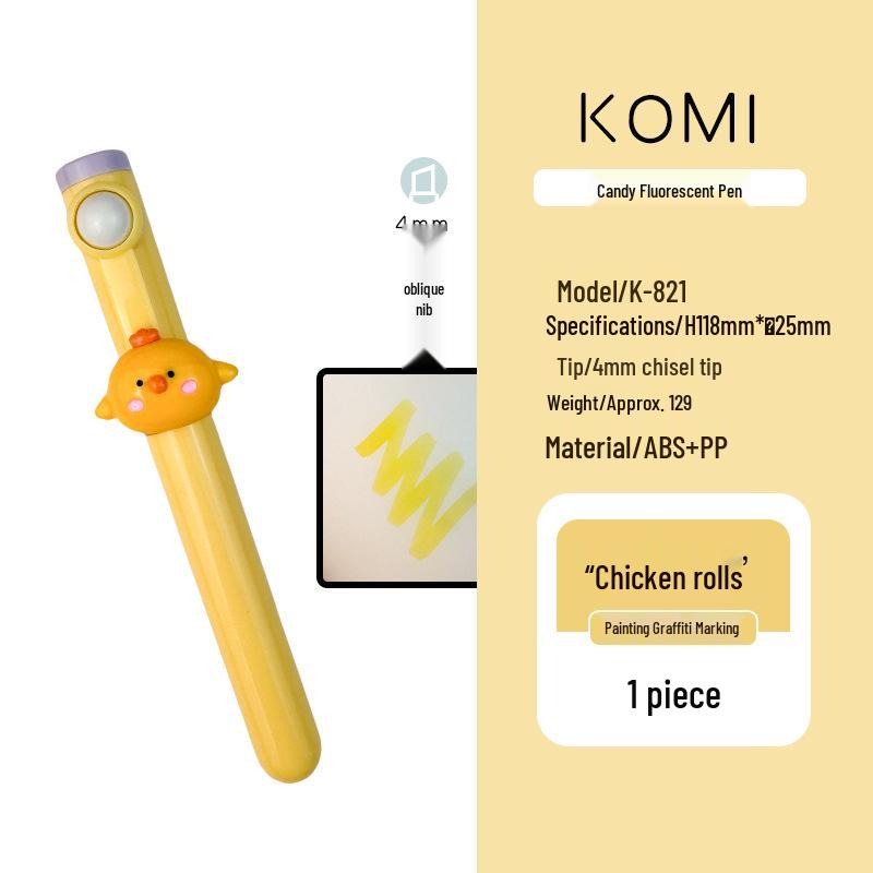 KOMI Creative Fluorescent Animal Style Highlight Pen for Students