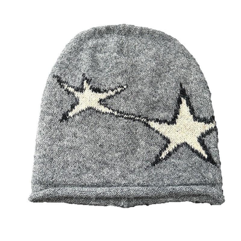 All-match Letters Ancestor Woolen Hat European and American Casual Warm Cold Hat European and American Men and Women Knitted Hat