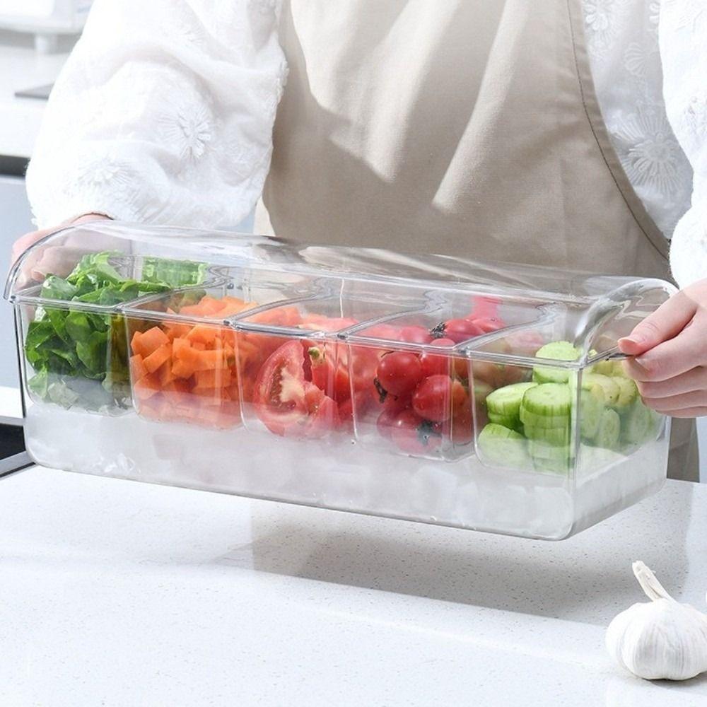 Removable Chilled Condiment Server Tray Organizer Food Container Fruit Serving Tray Outdoor