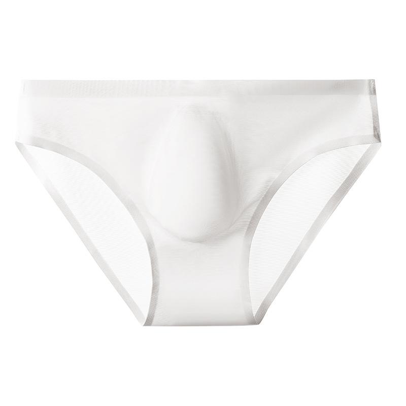 Chiloți Fără Cusături Bărbați Sexy Mătase de Gheață Lenjerie Intimă Pantaloni Scurți Netede Pungă 3D Moale Chiloți Ultra Subțiri Bărbați Transparent Lingerie