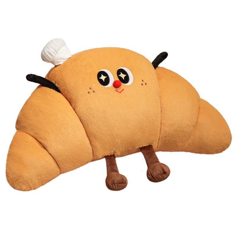 Cartoon Croissant Shape Cushion With Plush Cover For Bed Sofa Lounge