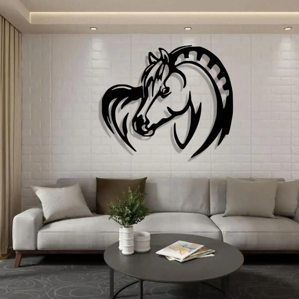 Vintage Horse Metal Wall Sculpture Heavy Duty Rustic Art