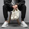 Fashion New Men's Designer White Genuine Leather Lace Up Platform  Shoes Male Causal Flats Moccasins Walking Sneakers Zapatos Hombre