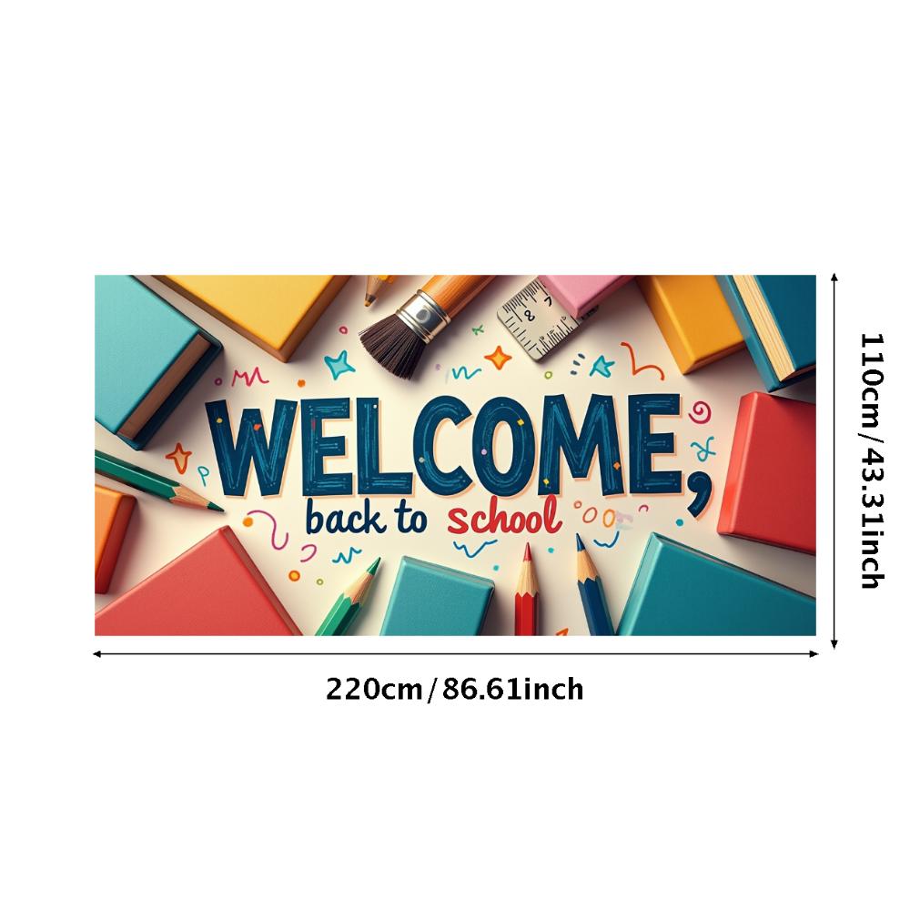 Willkommen zurück zur Schule Banner Hintergrund für Klassenzimmerdeko Kinder Schulfest Veranstaltung Hintergrunddekorationen Foto-Requisiten