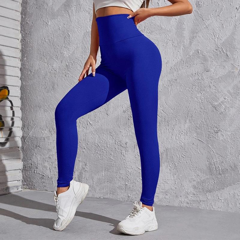 European-style Glossy Leggings High-waisted Solid Color Nine-point Pants Fashion High-stretch Waist Tight Leg Pants