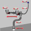 Kitchen Stainless Steel Double Sink Drain Pipe