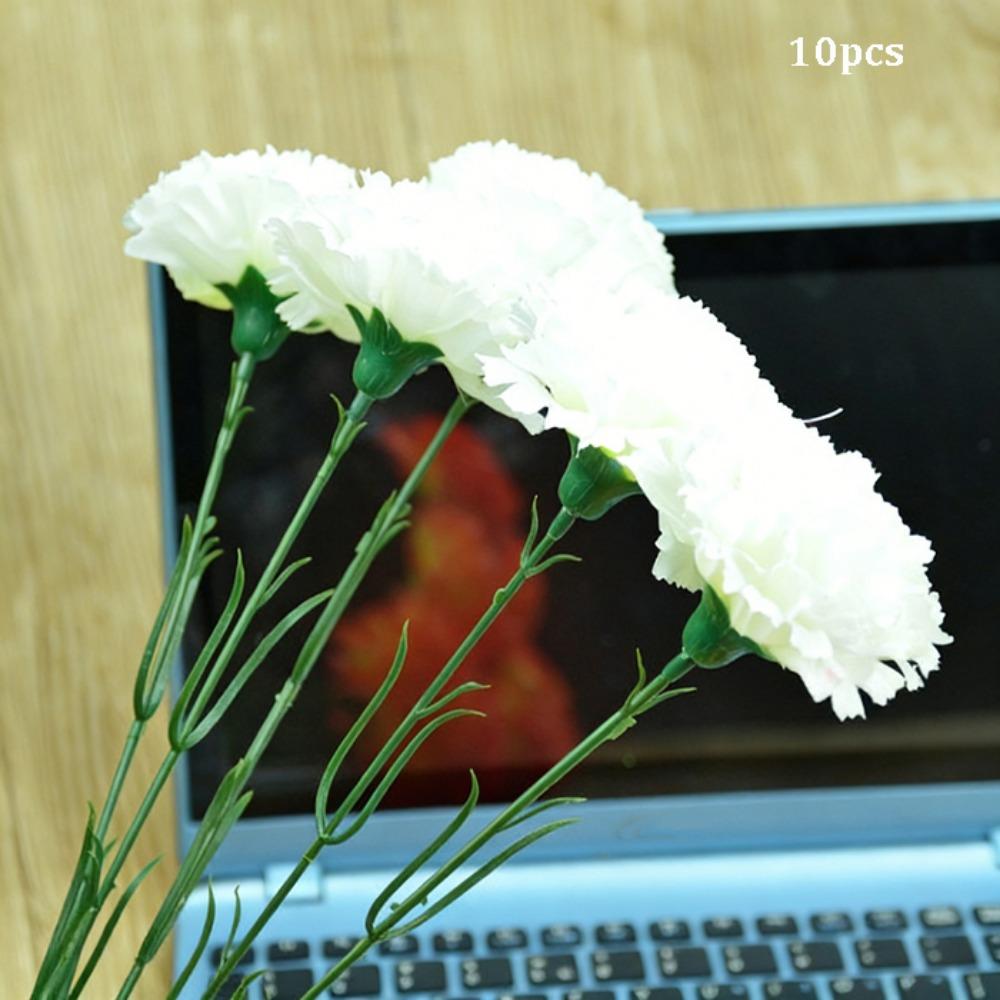 10pcs High Quality 10 Heads Artificial Flowers Silk Multicolors Wedding Arch Decor Carnation Small Carnation