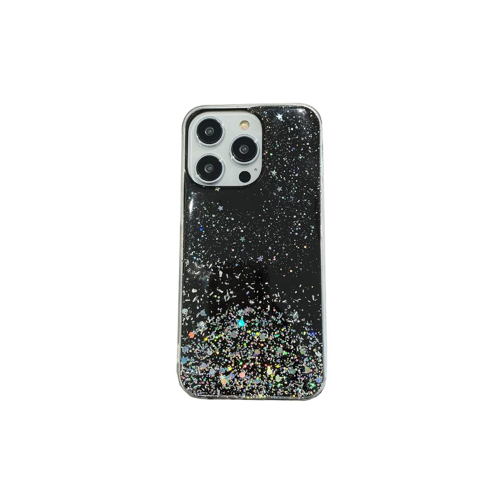 Applicable To Samsung S25edge Protective Case Silver Foil Star Glitter Epoxy TPU Transparent Mobile Phone Soft Case