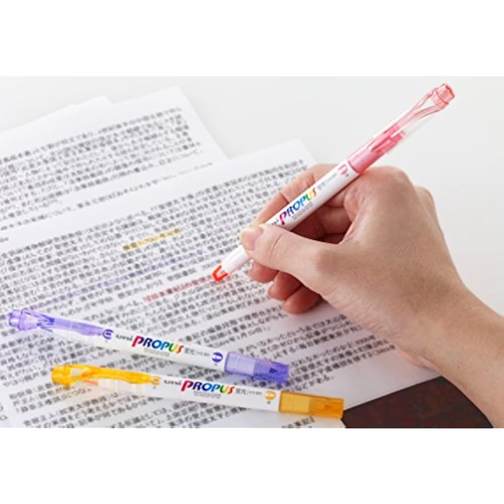 Mitsubishi Pencil Highlighter Pus102T.2 Window Bold+Fine Yellow PUS102T.2 10-Pack