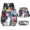 3pc 18 Backpack Student Shoulder Bag Travel Laptop Backpack Gift