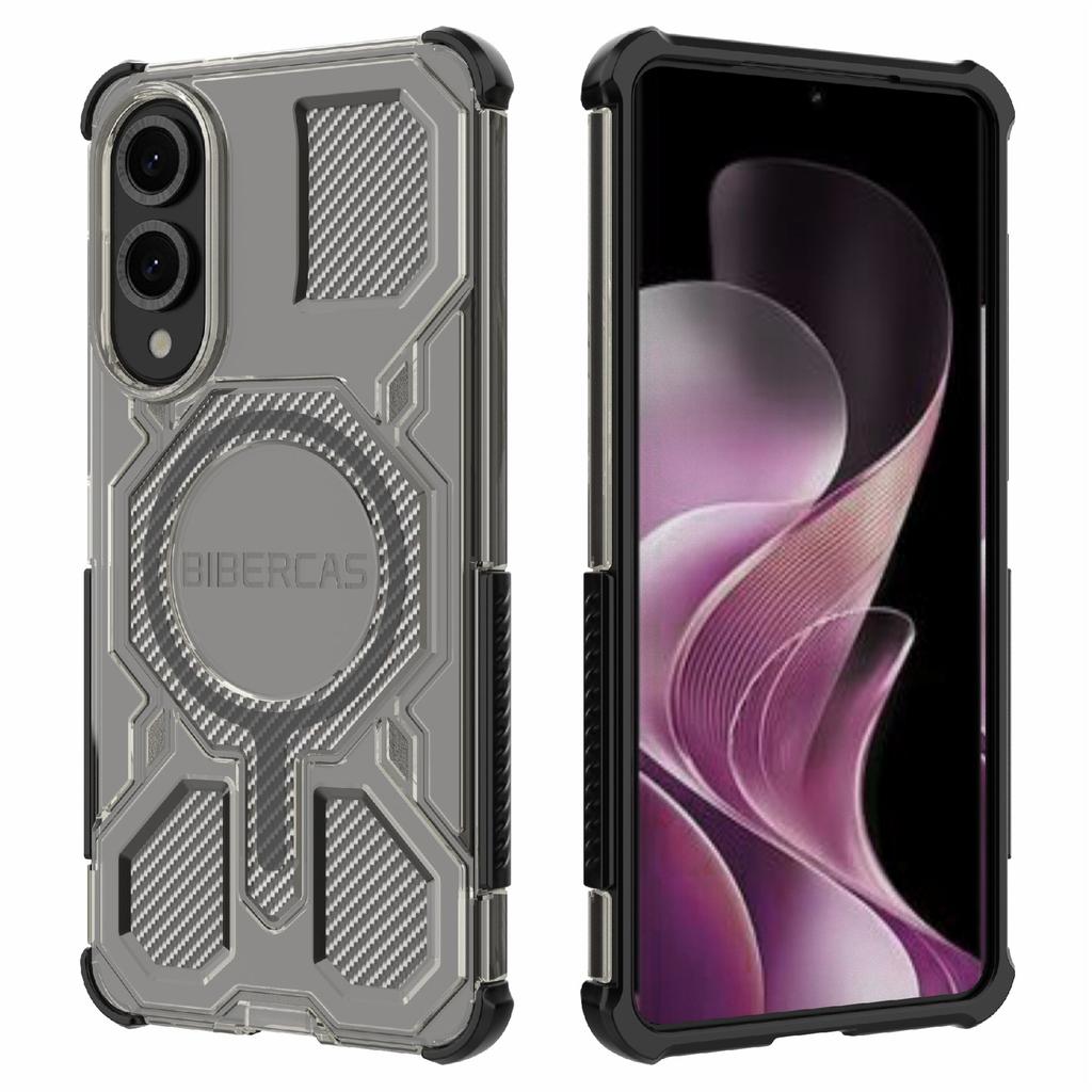 BIBERCAS J-16 Transparent Series For Samsung Galaxy S25 Edge Case Compatible with MagSafe TPU+PC Phone Cover