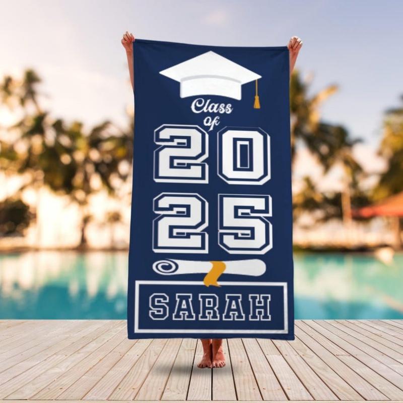 Class Of Beach Towel Gifts Grad Beach Towel Pool Party Towel Graduation Trip Gifts Senior Vacation