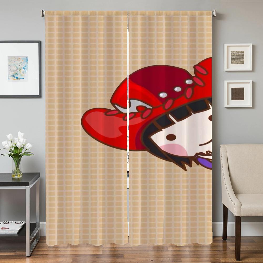 Window Kitchen Curtains for Living Room 2 Pieces Blackout Curtains Door Curtain O-one P-piece Partition Bedroom Decoration Shade