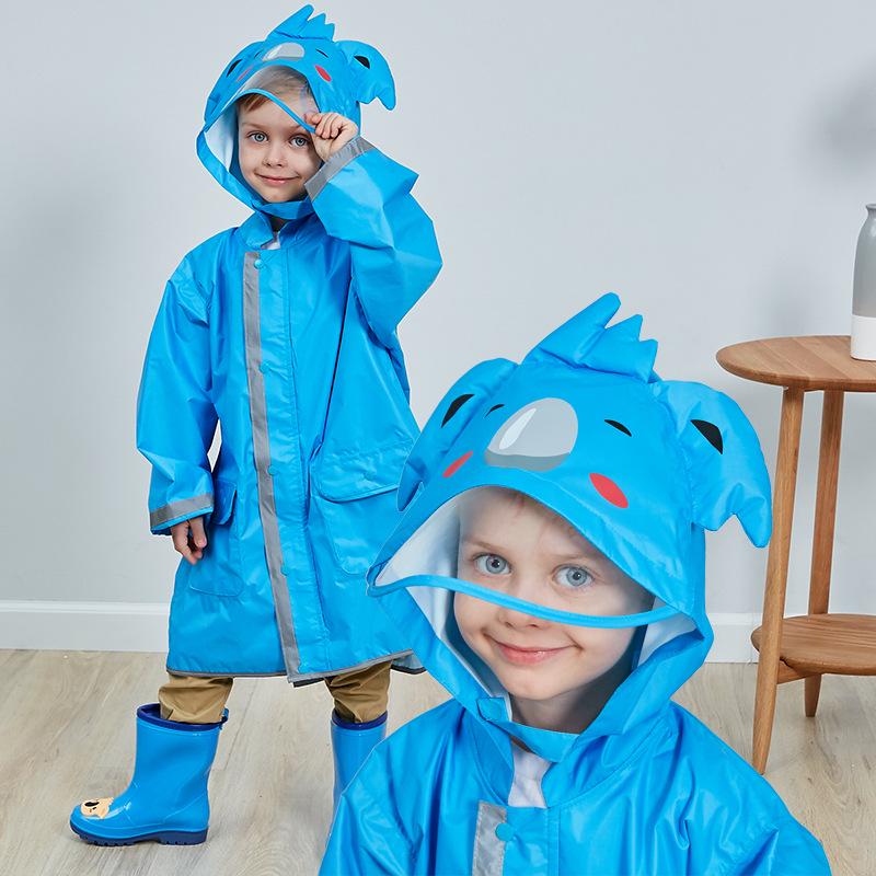 3D Children's Raincoat with Large Brim and Safety Reflective Strips for Boys, Girls, and Babies