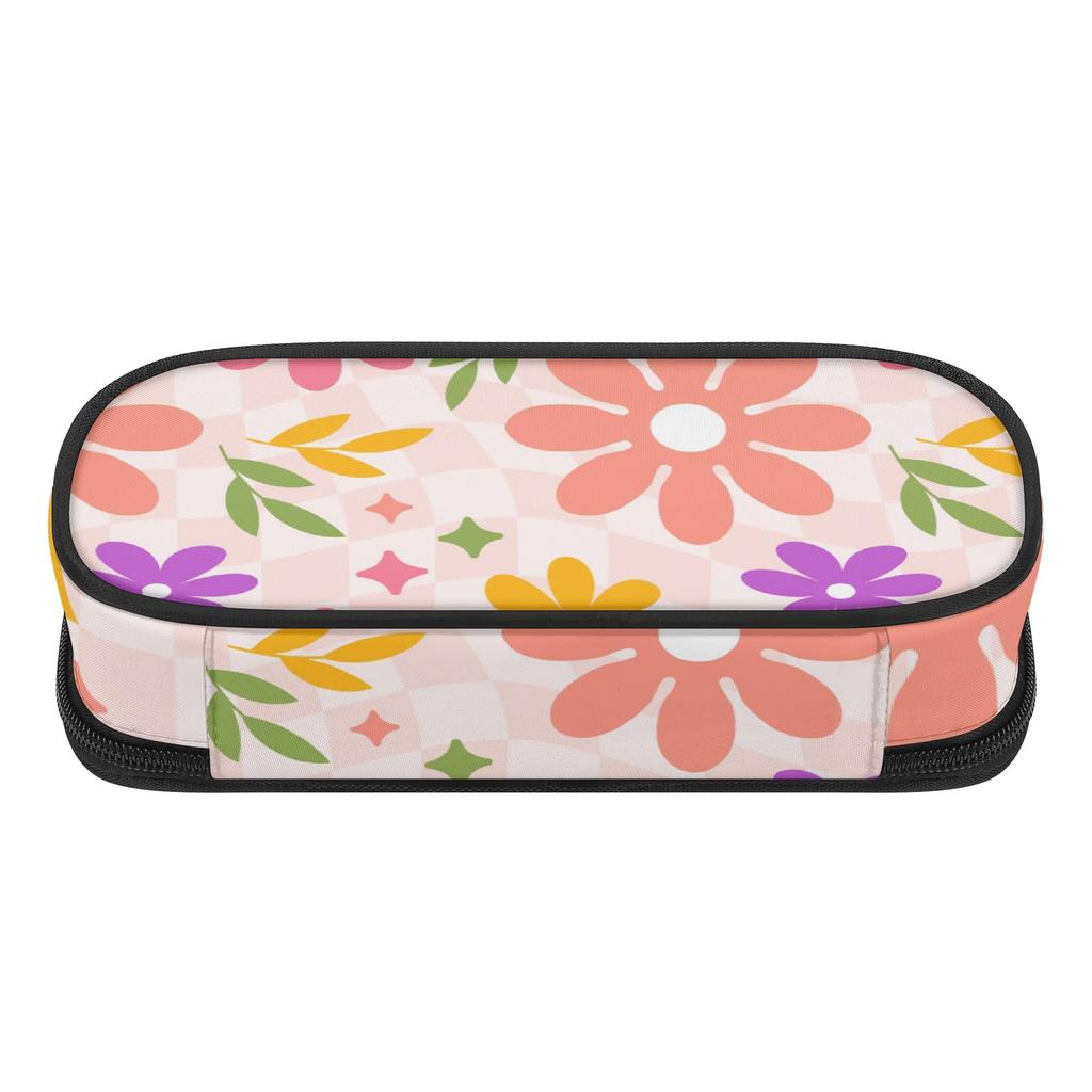Pencil Case 300D Polyester Multi Compartment Smooth Zipper with Main Compartment Mesh Pocket and Pen Slots for Daily School Use